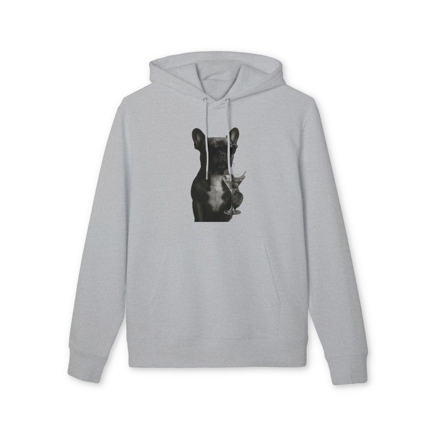 French Bulldog Hoodie (Brustprint) – Lustiger Kapuzenpullover mit Hund & Sonnenbrille – Unisex Streetwear mit Tiermotiv
