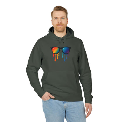 Melting Shades Hoodie (Brustprint) – Stylischer Unisex Hoodie mit bunter Sonnenbrille & Tropf-Effekt | Retro Streetwear für Sommer & Festival