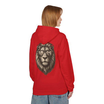 Löwe mit Sonnenbrille Hoodie (Rückenprint) – Stylischer Unisex Kapuzenpullover mit Löwenmotiv für Tierfreunde & Streetwear-Fans