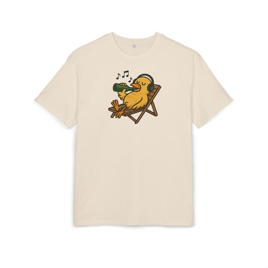 Chillente T-Shirt (Brustprint) – Lustiges Bier & Musik Motiv im Sommer-Look | Unisex Funshirt für Festival, Strand & Feierlaune