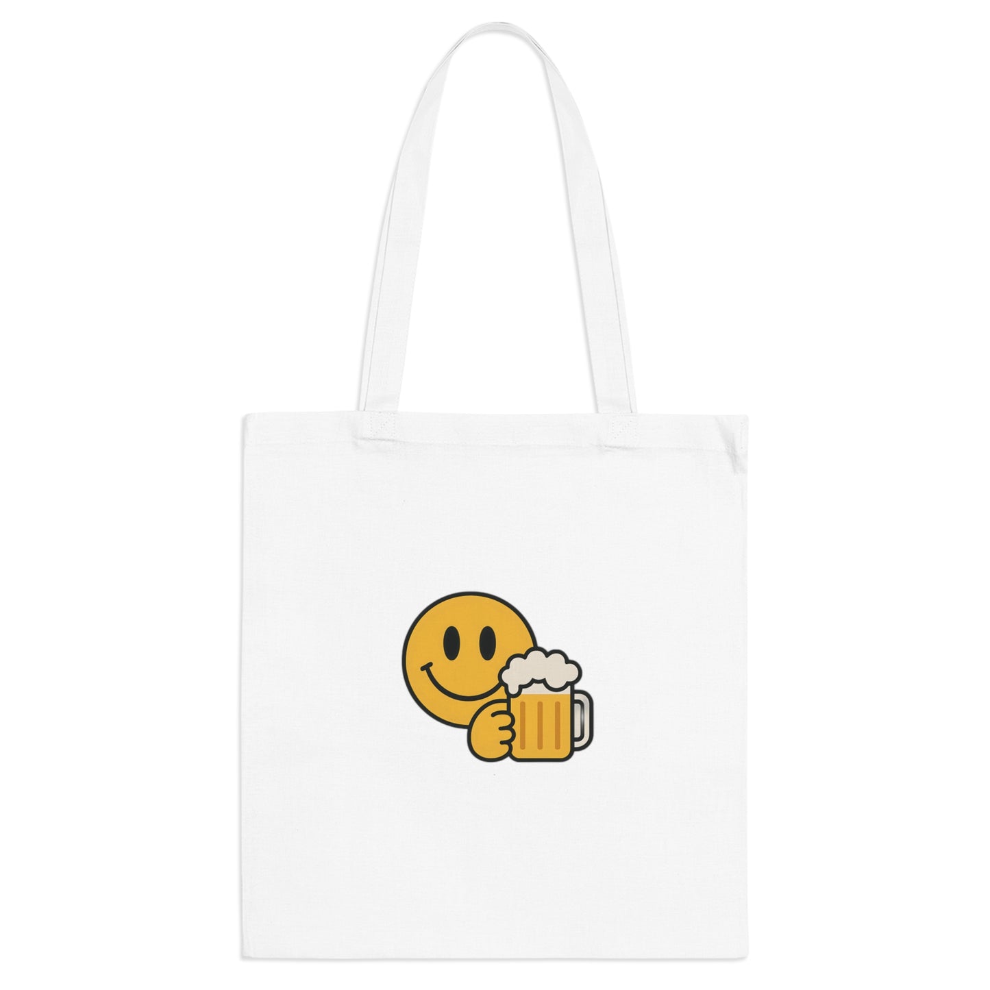 Jutebeutel mit Bier Smiley – Lustiges Festival & Party Accessoire