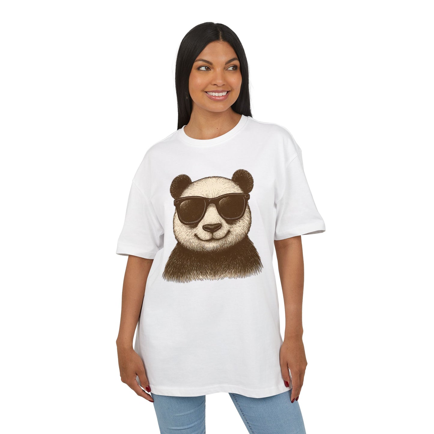 Cooler Panda T-Shirt (Brustprint) – Stylisches Unisex Shirt mit Sonnenbrillen-Motiv im Retro Look