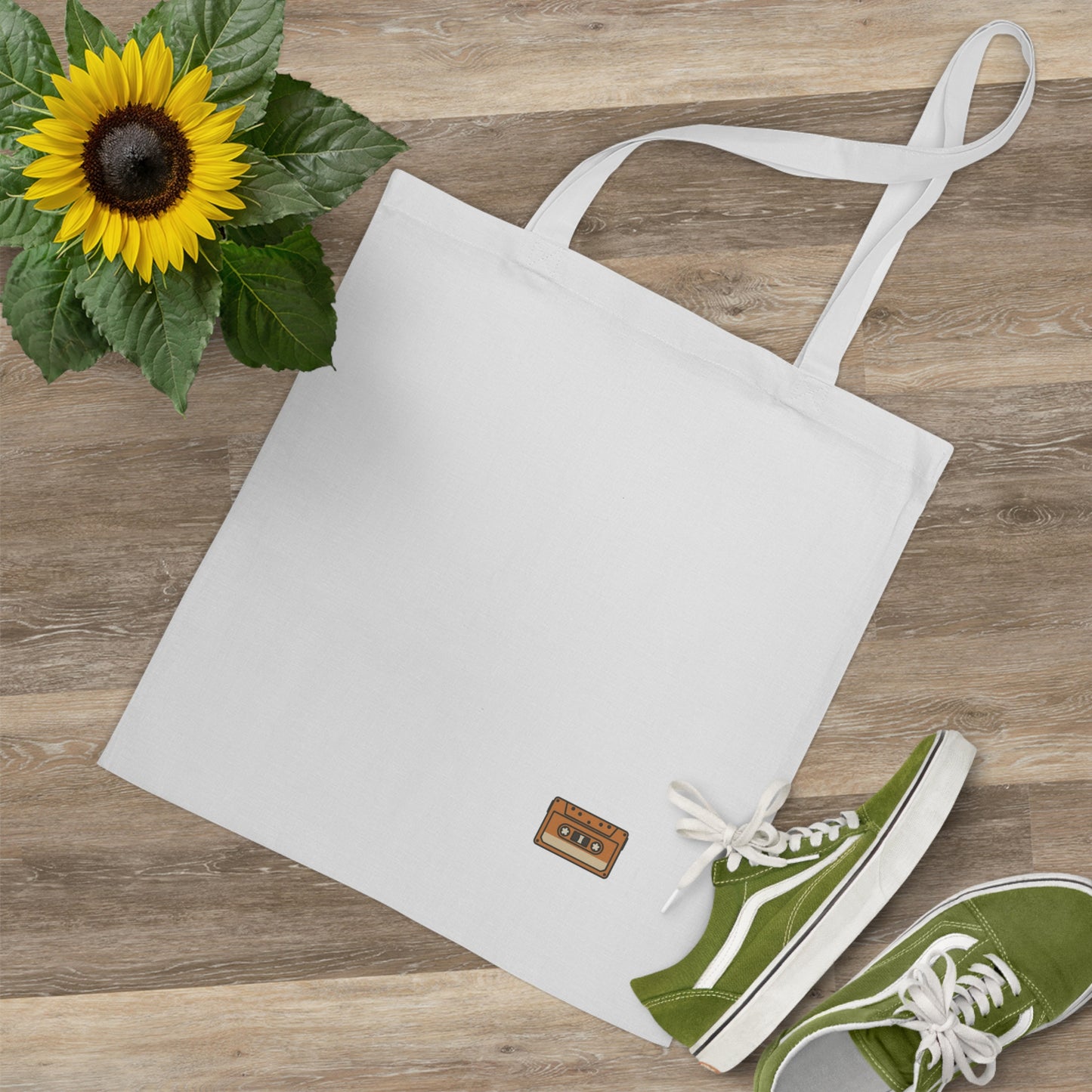 Retro Kassette Jutebeutel – Stylischer Stoffbeutel mit Vintage Tape Design | Nachhaltige Tasche für Musikfans, Festival & Alltag