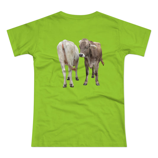 Zwei Kühe - Ein Blick zurück | Lustiges T-Shirt für Tierfreunde & Landeier mit Stil