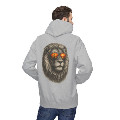 Löwen Hoodie Unisex (Rückenprint) – Stylischer Kapuzenpullover mit Sonnenbrillen-Löwe | Tiermotiv Streetwear für Damen & Herren