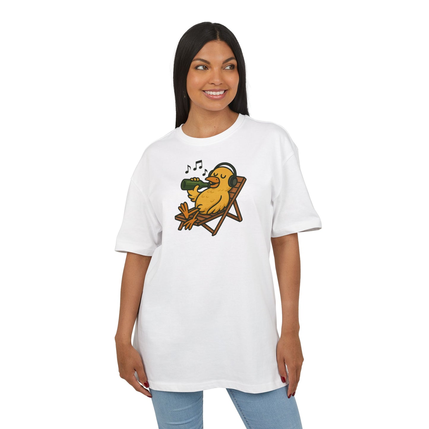 Chillente T-Shirt (Brustprint) – Lustiges Bier & Musik Motiv im Sommer-Look | Unisex Funshirt für Festival, Strand & Feierlaune