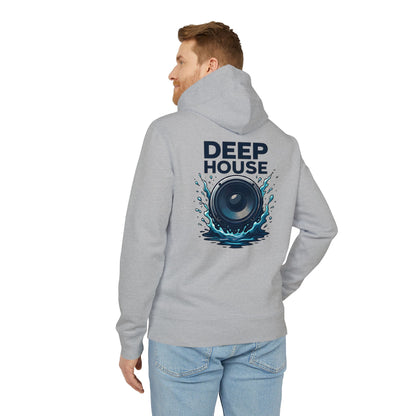 Deep House Hoodie (Rückenprint) – Stylischer Musik Hoodie mit Lautsprecher & Wasser Splash Design – Unisex EDM & Festival Streetwear