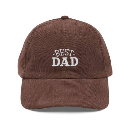 Best Dad Cord Cap – Retro Cord Basecap mit Stickerei - Good Vibes, Geschenk für Väter, Relaxed Fashion