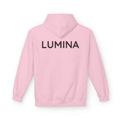 LUMINA Hoodie Unisex (Rückenprint) – Nachhaltiger Midweight Fleece Kapuzenpullover mit Kängurutasche, Fair & OEKO-TEX zertifiziert