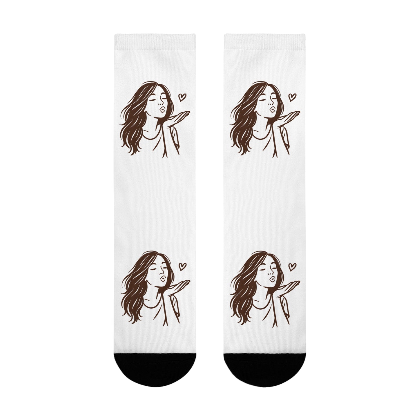 Kusshand Socken – Stylische Unisex Socken mit romantischem Kuss & Herz Motiv
