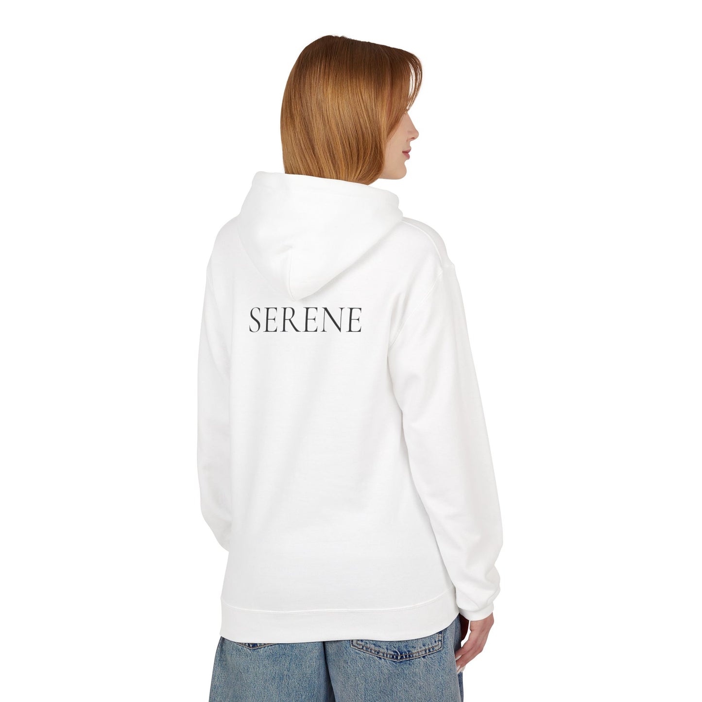 SERENE Hoodie (Rückenprint) – Unisex Midweight Fleece | Nachhaltige Streetwear mit Komfort & Stil