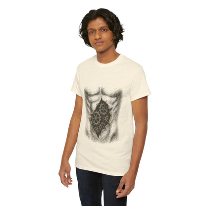 Biomechanik T-Shirt Unisex (Brustprint) – Realistisches Zahnräder-in-der-Haut Design | Steampunk & Cyborg Look für Technikfans