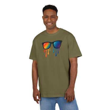 Melting Rainbow Shades T-Shirt (Brustprint) – Stylisches Unisex Shirt mit bunter Sonnenbrille & Farbverlauf | Cooles Sommer & Festival Design