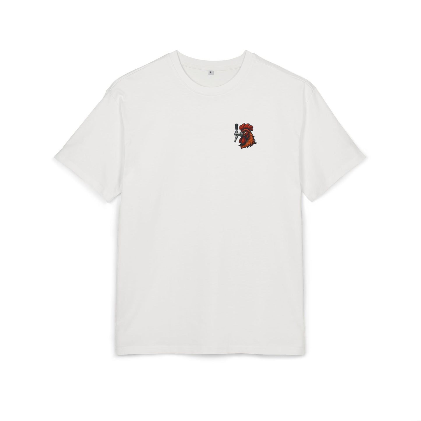 Bierhahn T-Shirt (Brustprint) – Lustiges Hahn mit Zapfhahn Motiv für Bierliebhaber & Grillfans – Unisex Funshirt