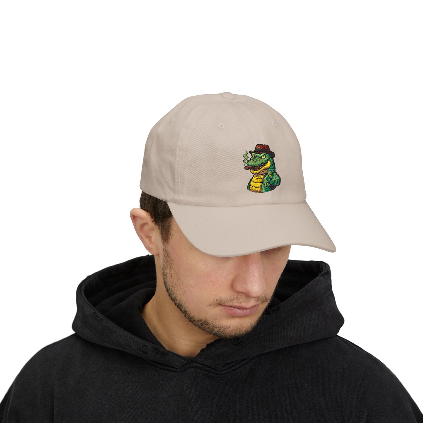 Gangster Alligator Cap – Coole Unisex Baseballcap mit Krokodil, Zigarre & Comic Design