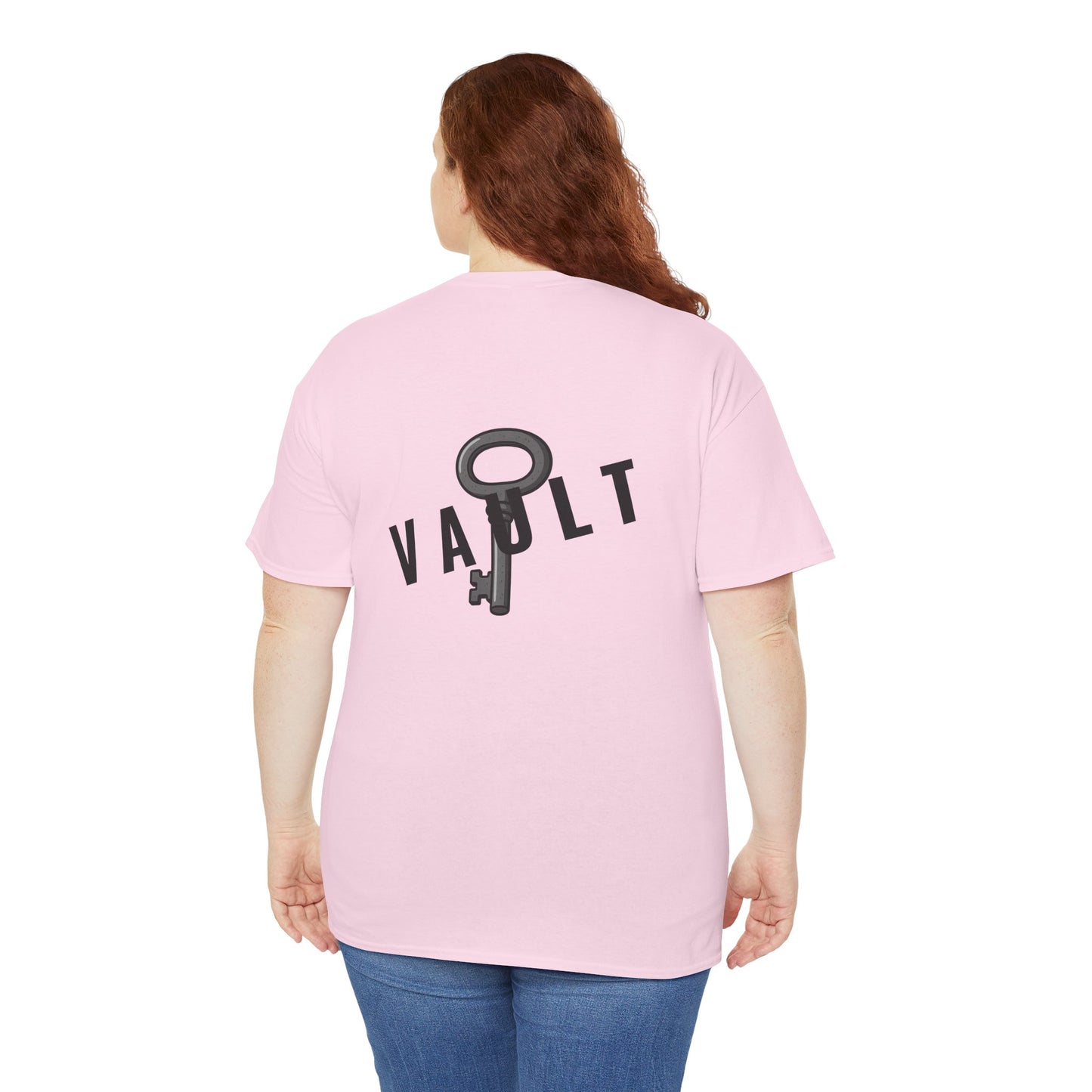 VAULT T-Shirt mit Schlüssel-Design (Rückenprint) – Unisex Heavy Cotton Tee | Nachhaltige Streetwear aus 100% Baumwolle