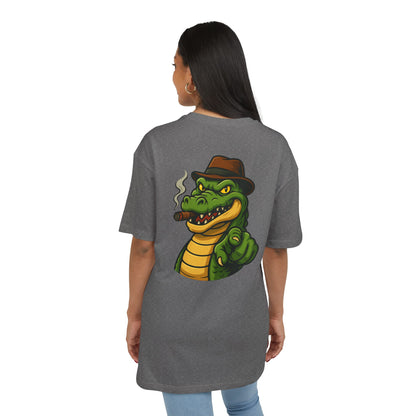 Gangster Alligator T-Shirt (Rückenprint) – Cooles Unisex Shirt mit Zigarren-Krokodil im Retro Comic Style