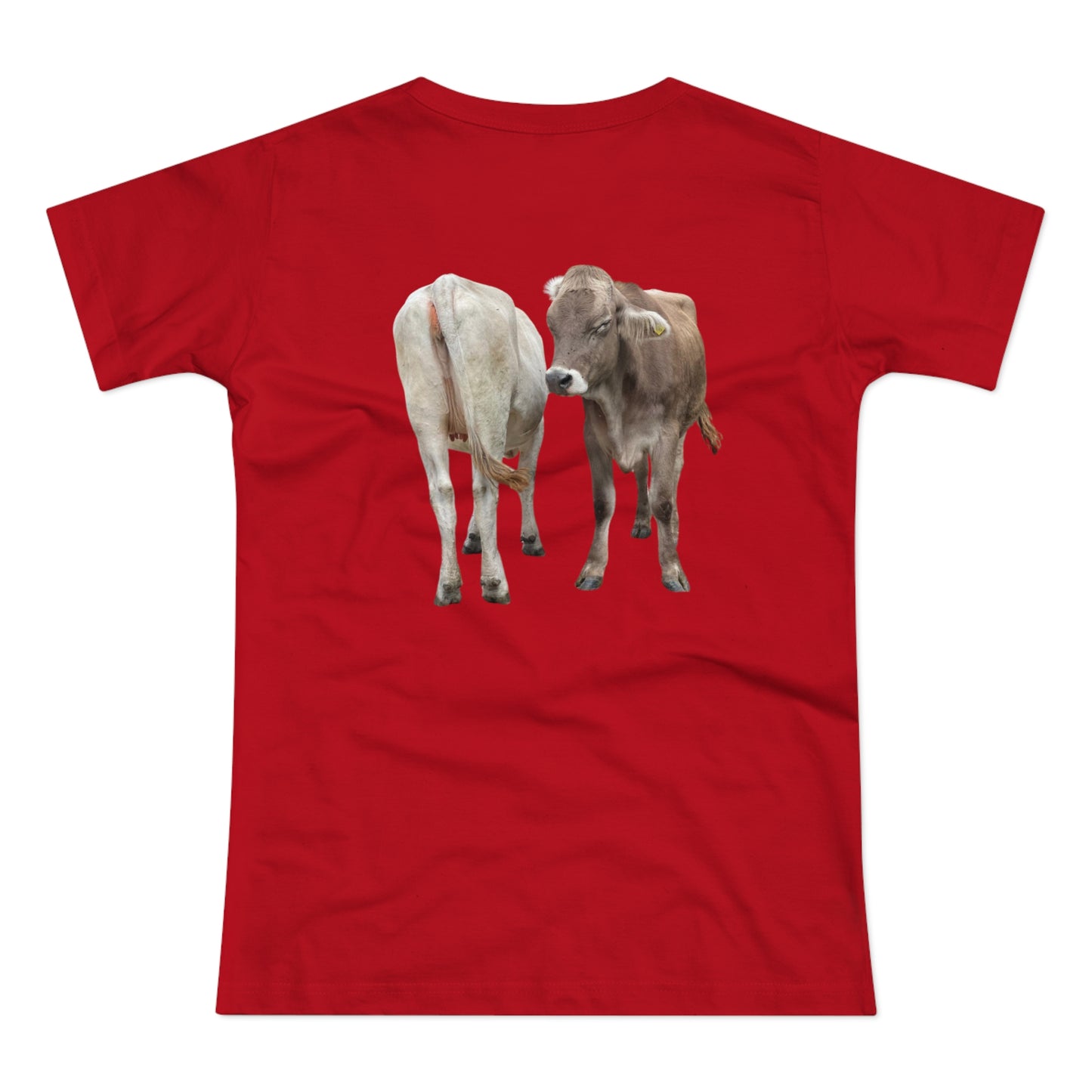 Zwei Kühe - Ein Blick zurück | Lustiges T-Shirt für Tierfreunde & Landeier mit Stil