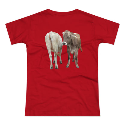 Zwei Kühe - Ein Blick zurück | Lustiges T-Shirt für Tierfreunde & Landeier mit Stil