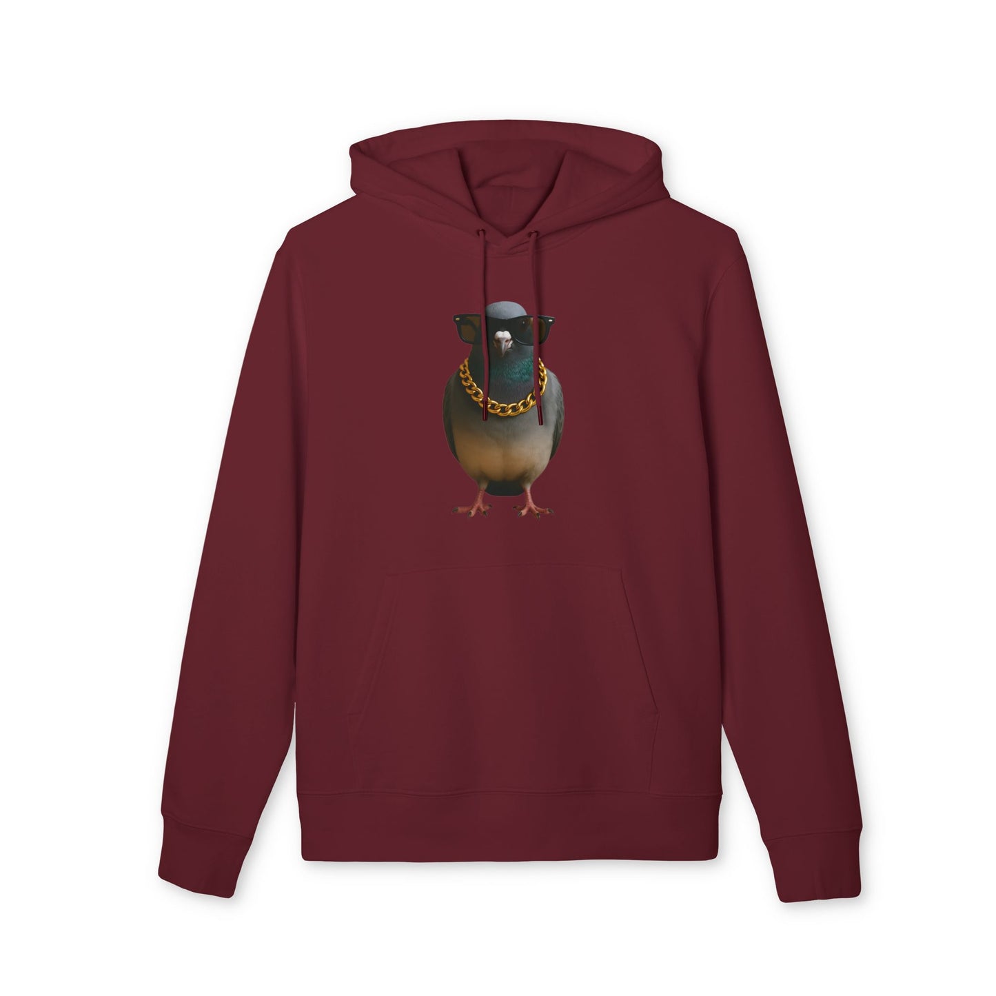 Gangster Taube Hoodie (Brustprint) – Lustiger Streetstyle Kapuzenpullover mit Vogel Motiv – Oversize Unisex Hoodie für Herren & Damen