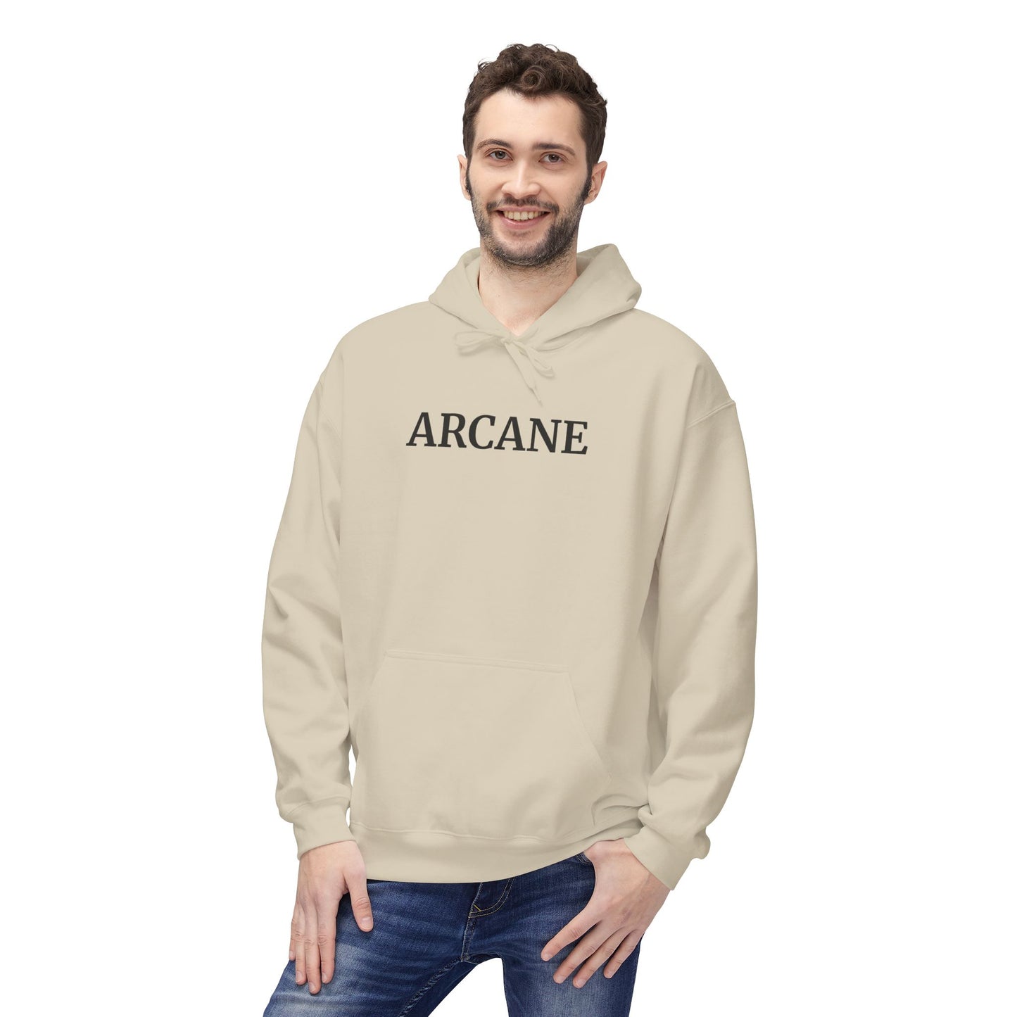 ARCANE Hoodie (Brustprint) – Unisex Midweight Fleece | Nachhaltige Streetwear mit Komfort & Stil