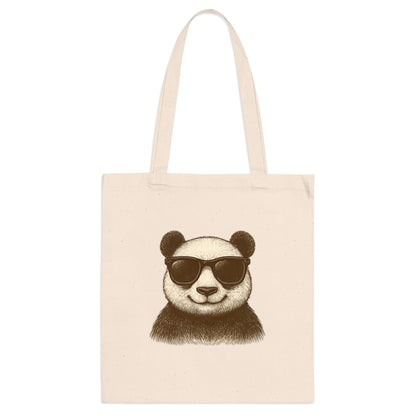 Panda Jutebeutel mit Sonnenbrille – Lustige Unisex Baumwolltasche für Alltag, Shopping & Pride