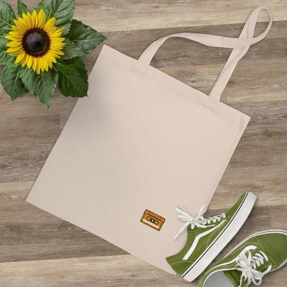 Retro Kassette Jutebeutel – Stylischer Stoffbeutel mit Vintage Tape Design | Nachhaltige Tasche für Musikfans, Festival & Alltag
