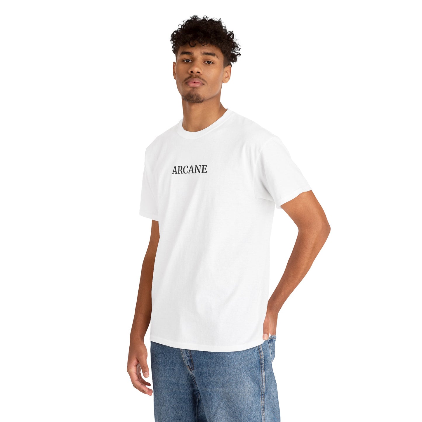 ARCANE T-Shirt (Brustprint) – Unisex Heavy Cotton Tee | Nachhaltige Streetwear aus 100% Baumwolle