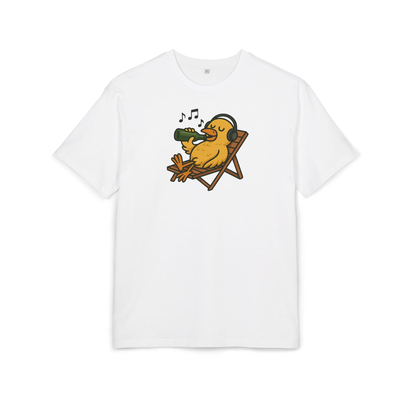 Chillente T-Shirt (Brustprint) – Lustiges Bier & Musik Motiv im Sommer-Look | Unisex Funshirt für Festival, Strand & Feierlaune