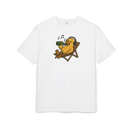 Chillente T-Shirt (Brustprint) – Lustiges Bier & Musik Motiv im Sommer-Look | Unisex Funshirt für Festival, Strand & Feierlaune