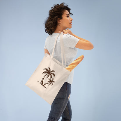 Palmen Jutebeutel – Nachhaltige Stofftasche mit tropischem Strandmotiv | Boho Shopper für Damen & Herren