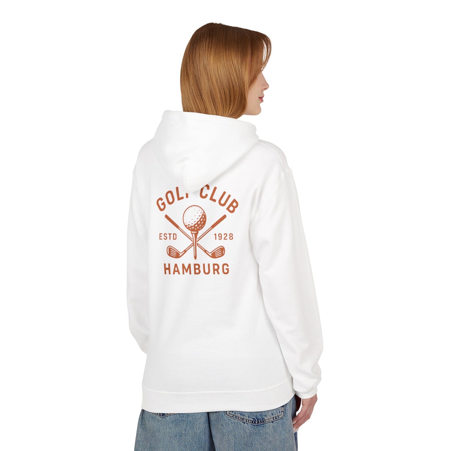 Vintage Golf Club Hamburg Hoodie (Rückenprint) – Retro Kapuzenpullover Estd. 1928 für Herren & Damen