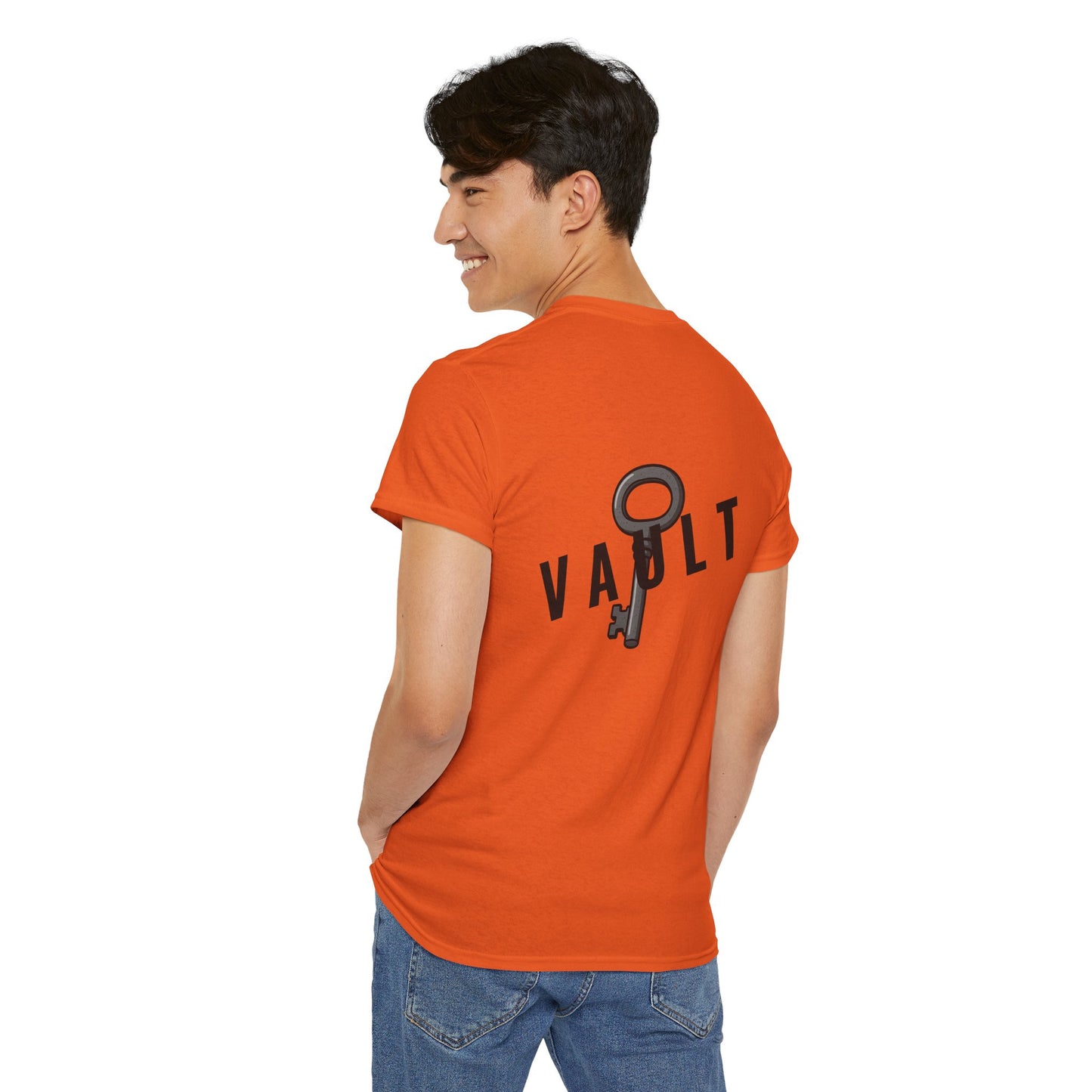 VAULT T-Shirt mit Schlüssel-Design (Rückenprint) – Unisex Heavy Cotton Tee | Nachhaltige Streetwear aus 100% Baumwolle
