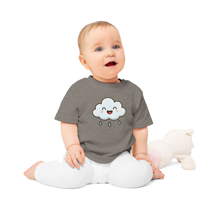 Baby T-Shirt „Happy Cloud“ – Niedliches Wolken-Motiv, Bio-Baumwolle, nachhaltige Babybekleidung für kleine Träumer
