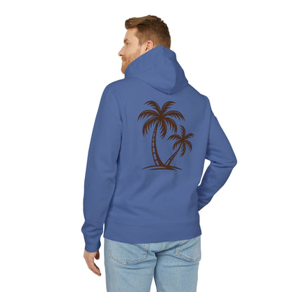 Palmen Hoodie Unisex (Rückenprint) – Tropischer Kapuzenpullover im Strand-Design | Sommerlicher Boho Look aus Baumwolle