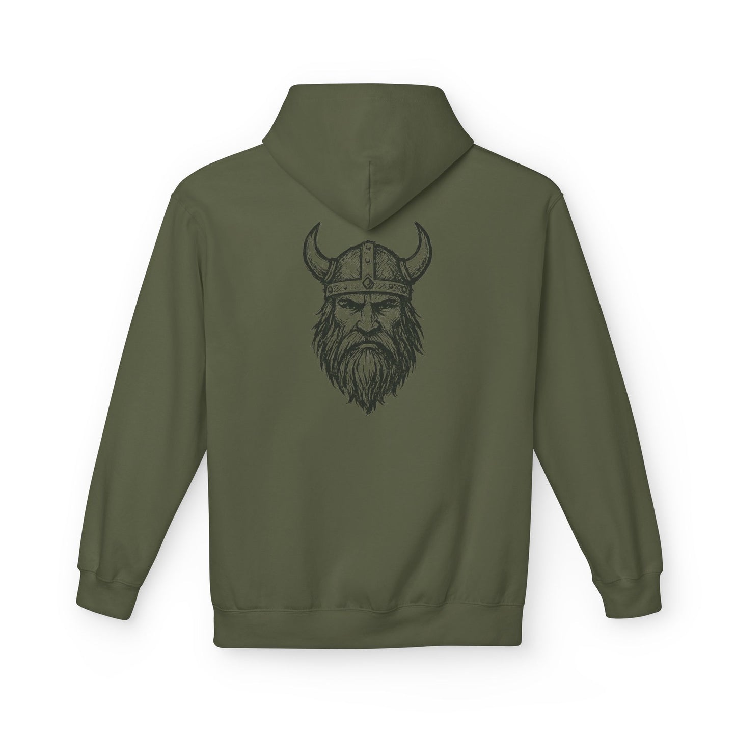 Wikinger Hoodie Unisex – Nordic Warrior Kapuzenpullover mit Bart & Helm Design | Viking Streetwear