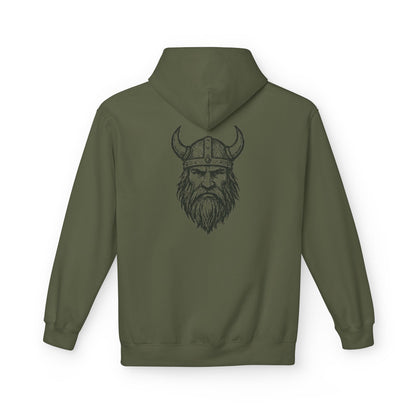 Wikinger Hoodie Unisex – Nordic Warrior Kapuzenpullover mit Bart & Helm Design | Viking Streetwear