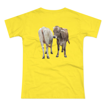 Zwei Kühe - Ein Blick zurück | Lustiges T-Shirt für Tierfreunde & Landeier mit Stil