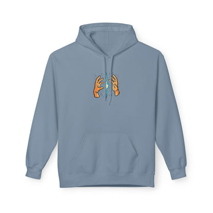 EXHALE Hoodie – Unisex Fleece Kapuzenpullover | Nachhaltige Streetwear mit Achtsamkeits-Statement