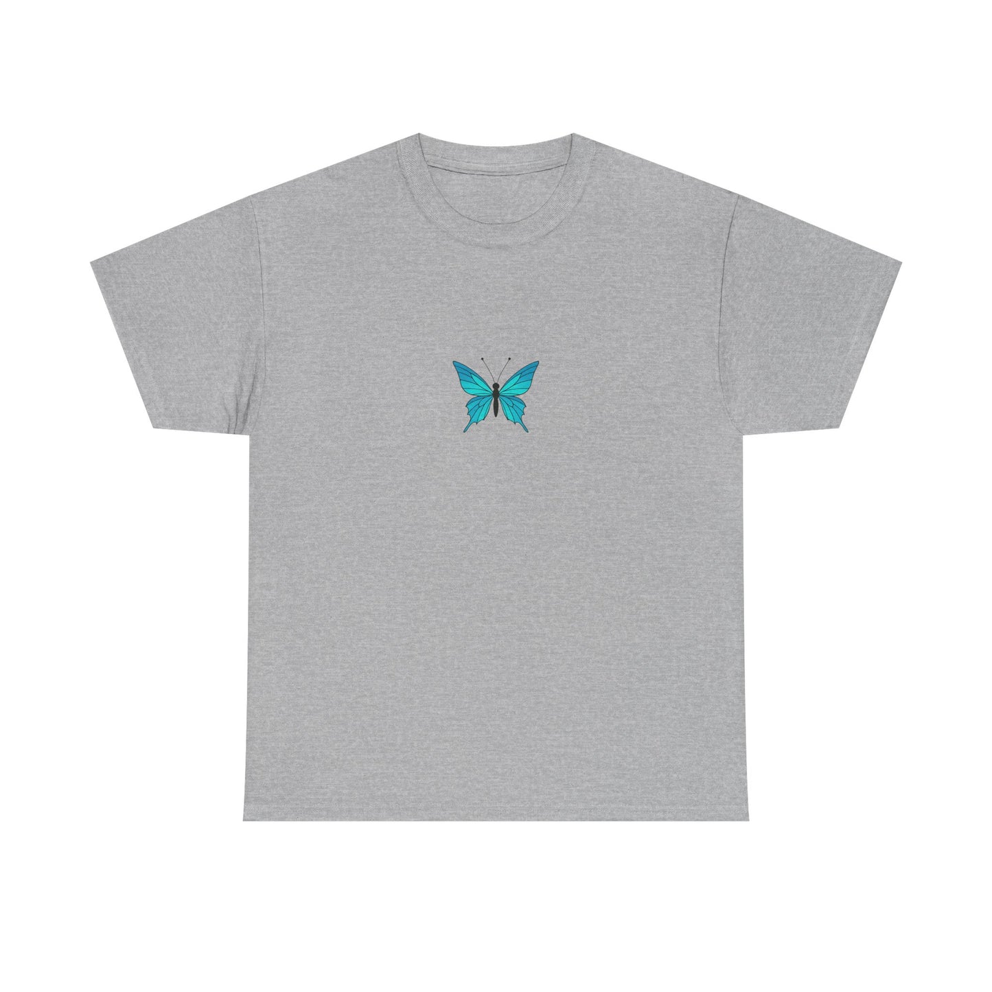 Blauer Schmetterling T-Shirt Unisex (Brustprint) – Farbintensives Butterfly Design | Natur-inspiriertes Shirt aus Baumwolle