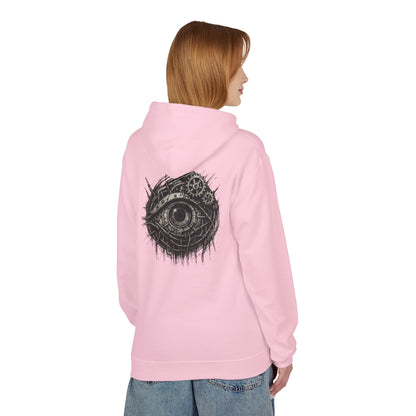 Biomechanisches Auge Hoodie Unisex – Cyberpunk Kapuzenpullover mit Zahnrädern & Kabeln | Futuristischer Techwear Look