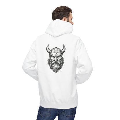 Wikinger Hoodie Unisex – Nordic Warrior Kapuzenpullover mit Bart & Helm Design | Viking Streetwear