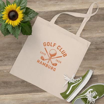 Vintage Golf Club Hamburg Jutebeutel – Retro Stofftasche Estd. 1928 für Golfer & Hamburg-Fans