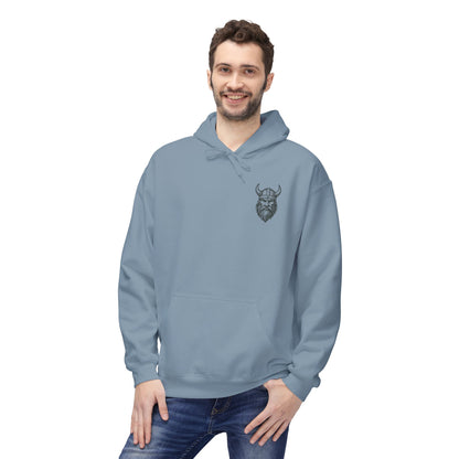 Wikinger Hoodie Unisex – Nordic Warrior Kapuzenpullover mit Bart & Helm Design | Viking Streetwear