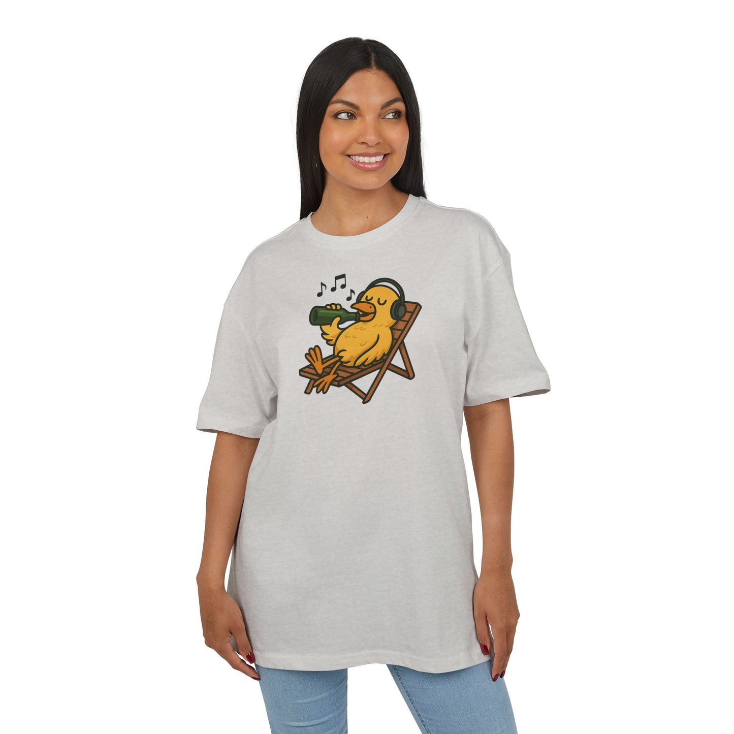 Chillente T-Shirt (Brustprint) – Lustiges Bier & Musik Motiv im Sommer-Look | Unisex Funshirt für Festival, Strand & Feierlaune