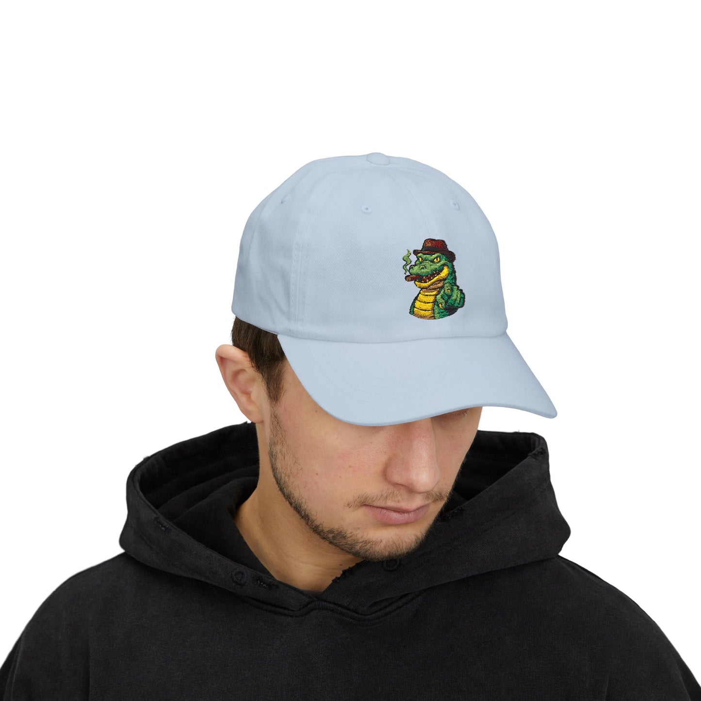 Gangster Alligator Cap – Coole Unisex Baseballcap mit Krokodil, Zigarre & Comic Design