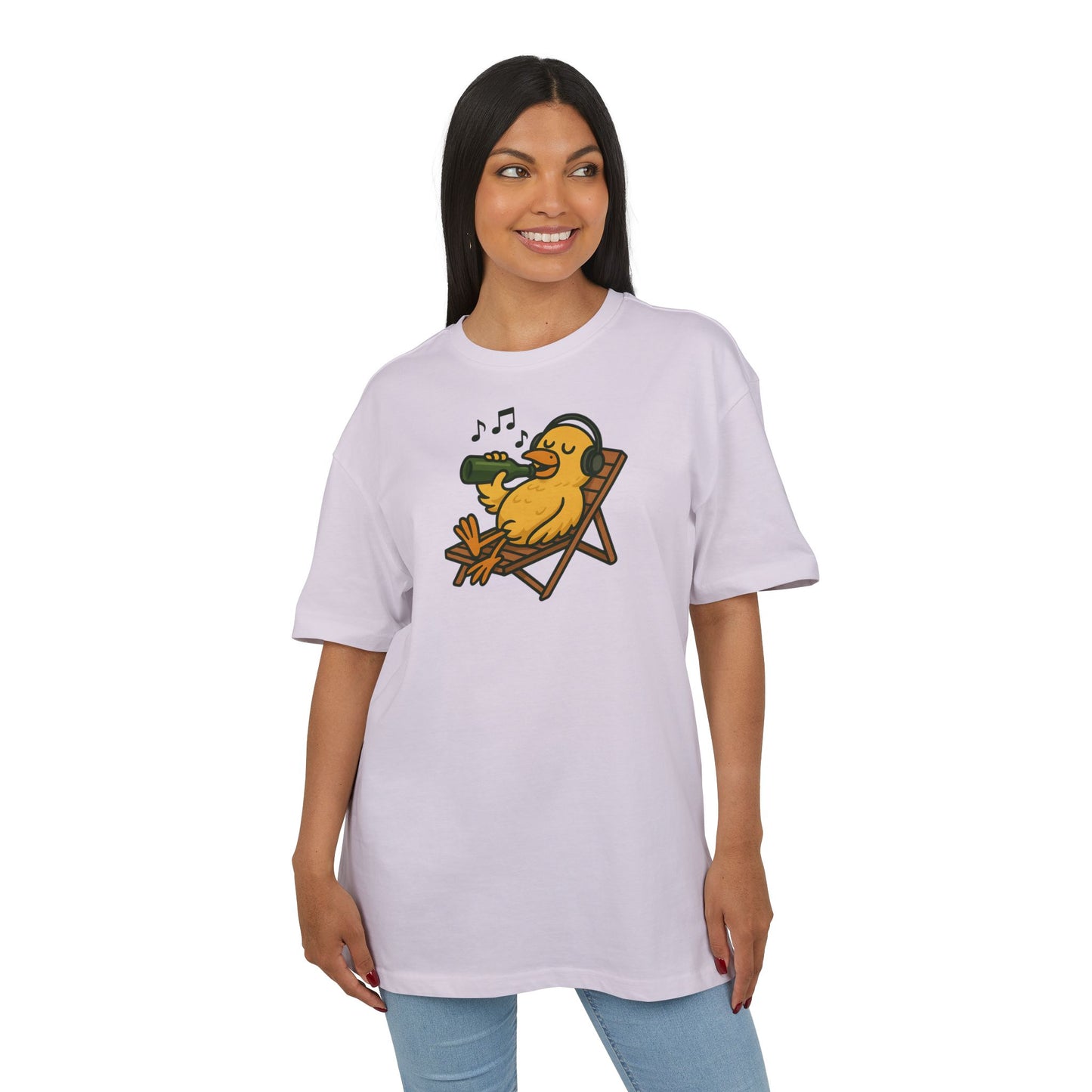 Chillente T-Shirt (Brustprint) – Lustiges Bier & Musik Motiv im Sommer-Look | Unisex Funshirt für Festival, Strand & Feierlaune