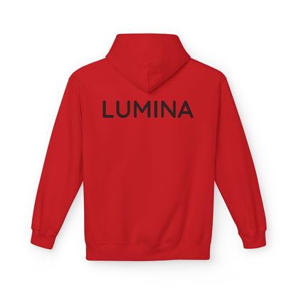 LUMINA Hoodie Unisex (Rückenprint) – Nachhaltiger Midweight Fleece Kapuzenpullover mit Kängurutasche, Fair & OEKO-TEX zertifiziert