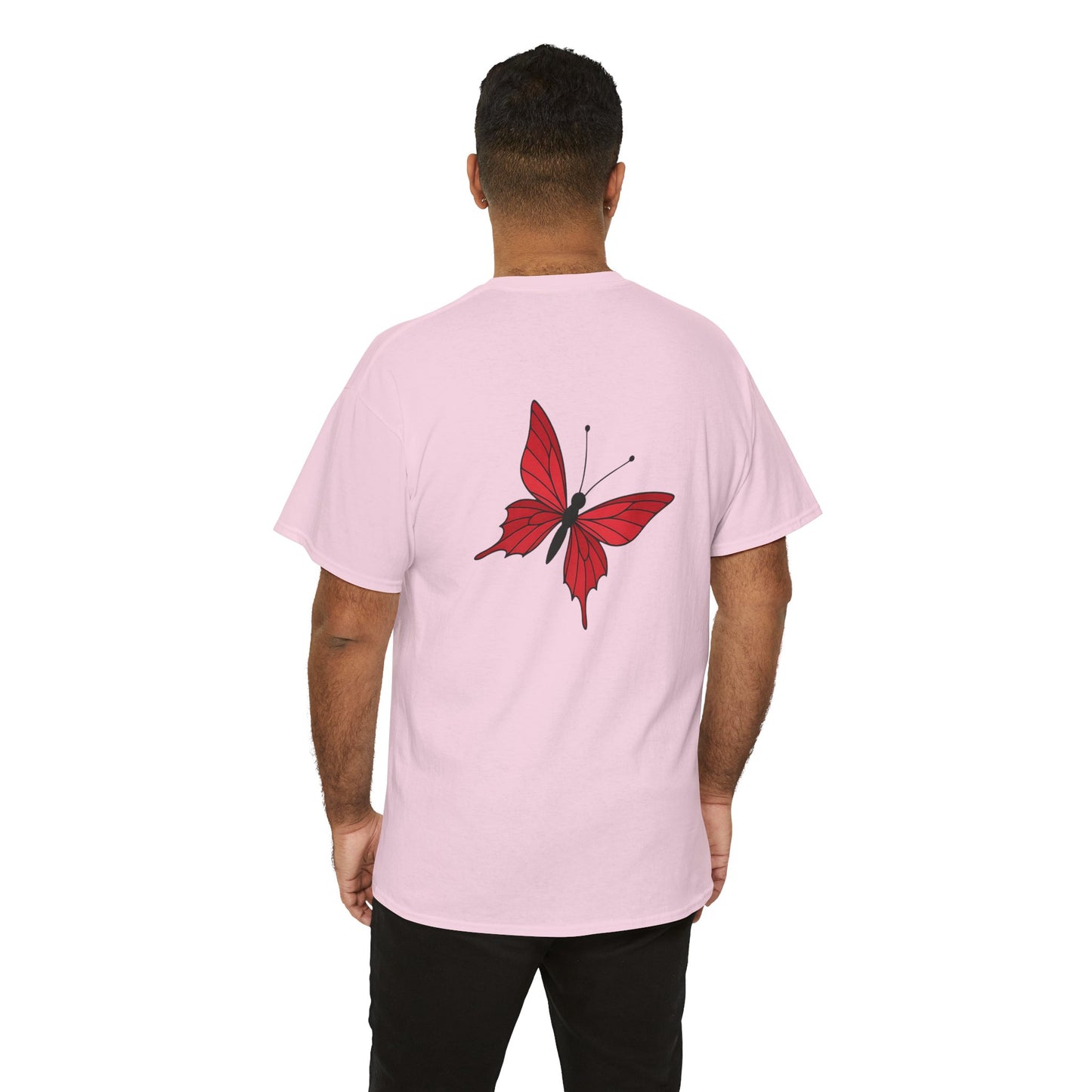 Roter Schmetterling T-Shirt Unisex – Ausdrucksstarkes Butterfly Design | Natur-inspiriertes Baumwollshirt für Damen & Herren