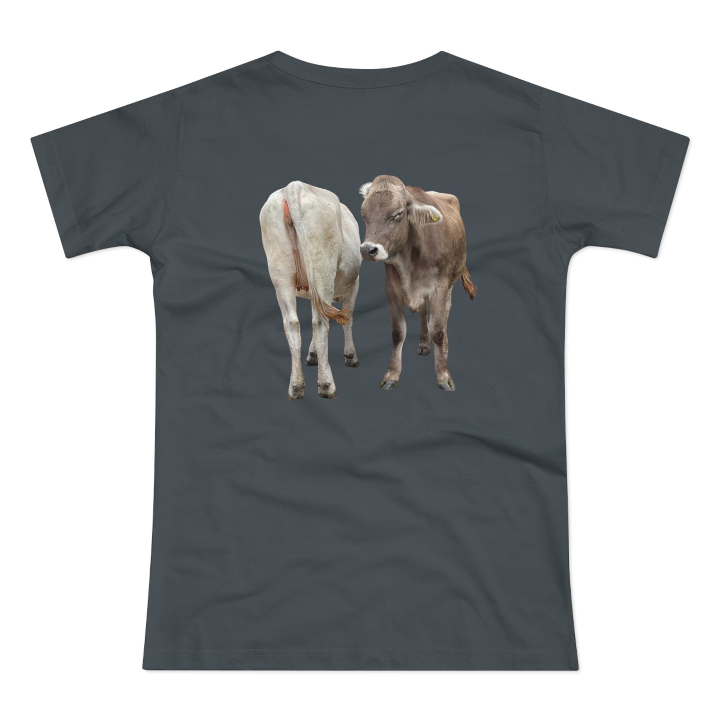 Zwei Kühe - Ein Blick zurück | Lustiges T-Shirt für Tierfreunde & Landeier mit Stil